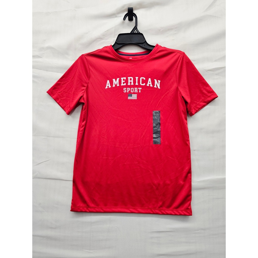 All in Motion Boys American Sport T-Shirt Red Polyester Athletic Size XL